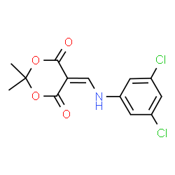 ChemSpider 2D Image | 5-{[(3,5-Dichlorophenyl)amino]methylene}-2,2-dimethyl-1,3-dioxane-4,6-dione | C13H11Cl2NO4