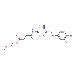 ChemSpider 2D Image | 2-Methoxyethyl 4-[({2-[(4-bromo-3-methylphenoxy)acetyl]hydrazino}carbonothioyl)amino]-4-oxobutanoate | C17H22BrN3O6S