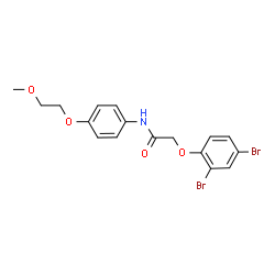 ChemSpider 2D Image | 2-(2,4-Dibromophenoxy)-N-[4-(2-methoxyethoxy)phenyl]acetamide | C17H17Br2NO4