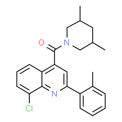 ChemSpider 2D Image | [8-Chloro-2-(2-methylphenyl)-4-quinolinyl](3,5-dimethyl-1-piperidinyl)methanone | C24H25ClN2O