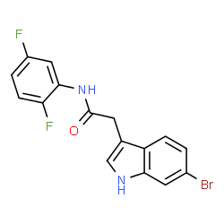 ChemSpider 2D Image | 2-(6-Bromo-1H-indol-3-yl)-N-(2,5-difluorophenyl)acetamide | C16H11BrF2N2O