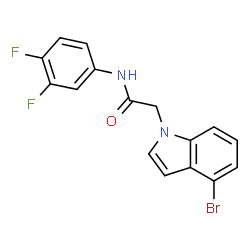 ChemSpider 2D Image | 2-(4-Bromo-1H-indol-1-yl)-N-(3,4-difluorophenyl)acetamide | C16H11BrF2N2O