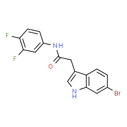 ChemSpider 2D Image | 2-(6-Bromo-1H-indol-3-yl)-N-(3,4-difluorophenyl)acetamide | C16H11BrF2N2O