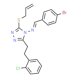 ChemSpider 2D Image | (E)-N-{3-(Allylsulfanyl)-5-[2-(2-chlorophenyl)ethyl]-4H-1,2,4-triazol-4-yl}-1-(4-bromophenyl)methanimine | C20H18BrClN4S