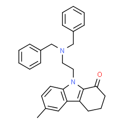 ChemSpider 2D Image | 9-(2-(Dibenzylamino)ethyl)-6-methyl-2,3,4,9-tetrahydro-1H-carbazol-1-one | C29H30N2O