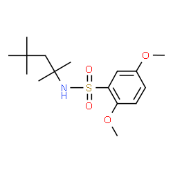 ChemSpider 2D Image | 2,5-Dimethoxy-N-(2,4,4-trimethyl-2-pentanyl)benzenesulfonamide | C16H27NO4S