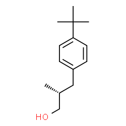 ChemSpider 2D Image | (2R)-2-Methyl-3-[4-(2-methyl-2-propanyl)phenyl]-1-propanol | C14H22O