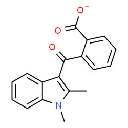 ChemSpider 2D Image | 2-[(1,2-Dimethyl-1H-indol-3-yl)carbonyl]benzoate | C18H14NO3