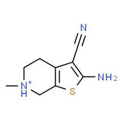 ChemSpider 2D Image | 2-Amino-3-cyano-6-methyl-4,5,6,7-tetrahydrothieno[2,3-c]pyridin-6-ium | C9H12N3S