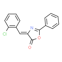 ChemSpider 2D Image | (Z)-4-(2-Chlorobenzylidene)-2-phenyloxazol-5(4H)-one | C16H10ClNO2