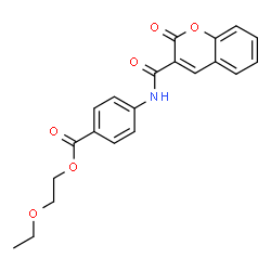 ChemSpider 2D Image | 2-Ethoxyethyl 4-{[(2-oxo-2H-chromen-3-yl)carbonyl]amino}benzoate | C21H19NO6