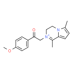 ChemSpider 2D Image | 2-[2-(4-Methoxyphenyl)-2-oxoethyl]-1,6-dimethyl-3,4-dihydropyrrolo[1,2-a]pyrazin-2-ium | C18H21N2O2