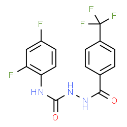 ChemSpider 2D Image | N-(2,4-Difluorophenyl)-2-[4-(trifluoromethyl)benzoyl]hydrazinecarboxamide | C15H10F5N3O2
