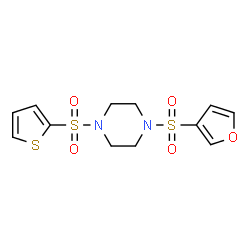 ChemSpider 2D Image | 1-(3-Furylsulfonyl)-4-(2-thienylsulfonyl)piperazine | C12H14N2O5S3