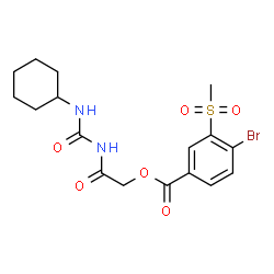 ChemSpider 2D Image | 2-[(Cyclohexylcarbamoyl)amino]-2-oxoethyl 4-bromo-3-(methylsulfonyl)benzoate | C17H21BrN2O6S