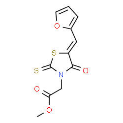 ChemSpider 2D Image | Methyl [(5Z)-5-(2-furylmethylene)-4-oxo-2-thioxo-1,3-thiazolidin-3-yl]acetate | C11H9NO4S2
