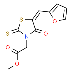 ChemSpider 2D Image | Methyl [(5E)-5-(2-furylmethylene)-4-oxo-2-thioxo-1,3-thiazolidin-3-yl]acetate | C11H9NO4S2
