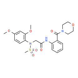 ChemSpider 2D Image | N~2~-(2,4-Dimethoxyphenyl)-N~2~-(methylsulfonyl)-N-[2-(4-morpholinylcarbonyl)phenyl]glycinamide | C22H27N3O7S