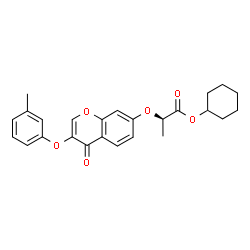 ChemSpider 2D Image | Cyclohexyl (2R)-2-{[3-(3-methylphenoxy)-4-oxo-4H-chromen-7-yl]oxy}propanoate | C25H26O6