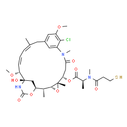 ChemSpider 2D Image | (1S,2R,3R,5S,6S,16Z,18Z,20R,21R)-11-Chloro-21-hydroxy-12,20-dimethoxy-2,5,9,16-tetramethyl-8,23-dioxo-4,24-dioxa-9,22-diazatetracyclo[19.3.1.1~10,14~.0~3,5~]hexacosa-10(26),11,13,16,18-pentaen-6-yl (2
S)-2-[methyl(3-sulfanylpropanoyl)amino]propanoate (non-preferred name) | C35H48ClN3O10S