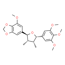 ChemSpider 2D Image | 6-[(2S,3S,4R,5S)-3,4-Dimethyl-5-(3,4,5-trimethoxyphenyl)tetrahydro-2-furanyl]-4-methoxy-1,3-benzodioxole | C23H28O7