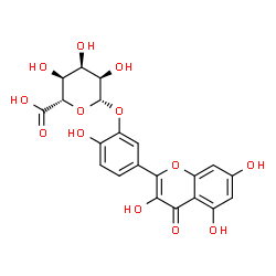 ChemSpider 2D Image | 2-Hydroxy-5-(3,5,7-trihydroxy-4-oxo-4H-chromen-2-yl)phenyl beta-D-allopyranosiduronic acid | C21H18O13