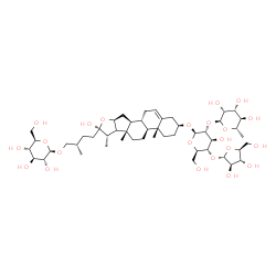 ChemSpider 2D Image | (3beta,17xi,22R,25S)-26-(beta-D-Glucopyranosyloxy)-22-hydroxyfurost-5-en-3-yl alpha-L-arabinofuranosyl-(1->4)-[6-deoxy-alpha-L-mannopyranosyl-(1->2)]-beta-D-glucopyranoside | C50H82O22