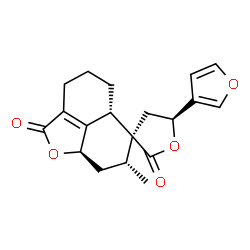 ChemSpider 2D Image | (3S,5S,5a'S,7'R,8a'R)-5-(3-Furyl)-7'-methyl-3',4,5,5',5a',7',8',8a'-octahydrospiro[furan-3,6'-naphtho[1,8-bc]furan]-2,2'(4'H)-dione | C19H20O5