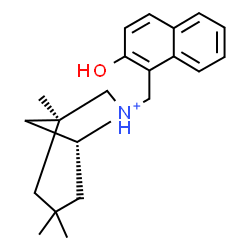 ChemSpider 2D Image | (1S,5R)-6-[(2-Hydroxy-1-naphthyl)methyl]-1,3,3-trimethyl-6-azoniabicyclo[3.2.1]octane | C21H28NO