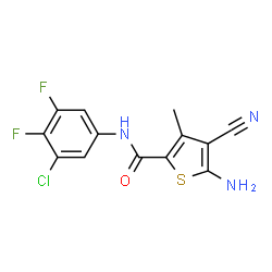 ChemSpider 2D Image | 5-Amino-N-(3-chloro-4,5-difluorophenyl)-4-cyano-3-methyl-2-thiophenecarboxamide | C13H8ClF2N3OS