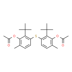 ChemSpider 2D Image | Sulfanediylbis-6-methyl-2-(2-methyl-2-propanyl)-3,1-phenylene diacetate | C26H34O4S
