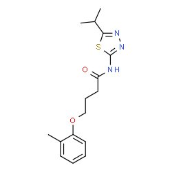 ChemSpider 2D Image | N-(5-Isopropyl-1,3,4-thiadiazol-2-yl)-4-(2-methylphenoxy)butanamide | C16H21N3O2S
