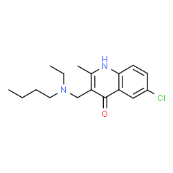 ChemSpider 2D Image | 3-{[Butyl(ethyl)amino]methyl}-6-chloro-2-methylquinolin-4-ol | C17H23ClN2O