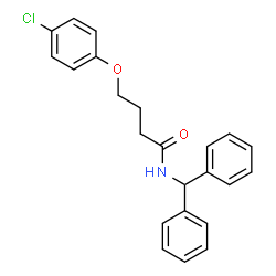 ChemSpider 2D Image | 4-(4-Chlorophenoxy)-N-(diphenylmethyl)butanamide | C23H22ClNO2