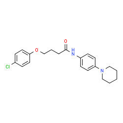 ChemSpider 2D Image | 4-(4-Chlorophenoxy)-N-[4-(1-piperidinyl)phenyl]butanamide | C21H25ClN2O2