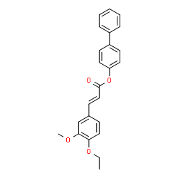 ChemSpider 2D Image | 4-Biphenylyl (2E)-3-(4-ethoxy-3-methoxyphenyl)acrylate | C24H22O4