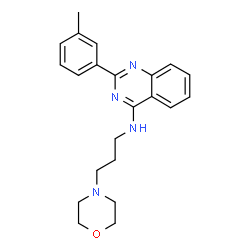 ChemSpider 2D Image | 2-(3-Methylphenyl)-N-[3-(4-morpholinyl)propyl]-4-quinazolinamine | C22H26N4O