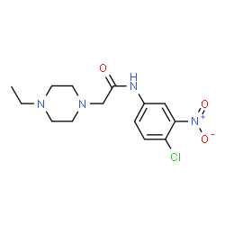 ChemSpider 2D Image | N-(4-Chloro-3-nitrophenyl)-2-(4-ethyl-1-piperazinyl)acetamide | C14H19ClN4O3