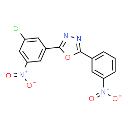 ChemSpider 2D Image | 2-(3-Chloro-5-nitrophenyl)-5-(3-nitrophenyl)-1,3,4-oxadiazole | C14H7ClN4O5