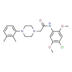 ChemSpider 2D Image | N-(4-Chloro-2,5-dimethoxyphenyl)-2-[4-(2,3-dimethylphenyl)-1-piperazinyl]acetamide | C22H28ClN3O3