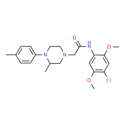 ChemSpider 2D Image | N-(4-Chloro-2,5-dimethoxyphenyl)-2-[3-methyl-4-(4-methylphenyl)-1-piperazinyl]acetamide | C22H28ClN3O3