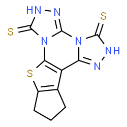 ChemSpider 2D Image | 11,12-Dihydro-10H-cyclopenta[4,5]thieno[3,2-e]bis[1,2,4]triazolo[4,3-a:4',3'-c]pyrimidine-3,7(2H,6H)-dithione | C11H8N6S3