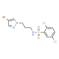 ChemSpider 2D Image | N-[3-(4-Bromo-1H-pyrazol-1-yl)propyl]-2,5-dichlorobenzenesulfonamide | C12H12BrCl2N3O2S