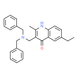 ChemSpider 2D Image | 3-[(Dibenzylamino)methyl]-6-ethyl-2-methylquinolin-4-ol | C27H28N2O