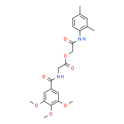 ChemSpider 2D Image | 2-[(2,4-Dimethylphenyl)amino]-2-oxoethyl N-(3,4,5-trimethoxybenzoyl)glycinate | C22H26N2O7