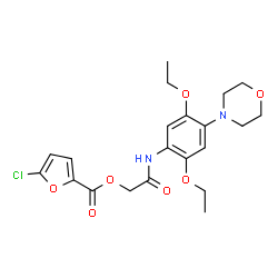 ChemSpider 2D Image | 2-{[2,5-Diethoxy-4-(4-morpholinyl)phenyl]amino}-2-oxoethyl 5-chloro-2-furoate | C21H25ClN2O7