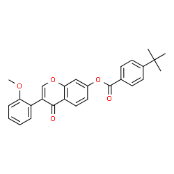 ChemSpider 2D Image | 3-(2-methoxyphenyl)-4-oxo-4H-chromen-7-yl 4-tert-butylbenzoate | C27H24O5