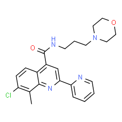 ChemSpider 2D Image | 7-Chloro-8-methyl-N-[3-(4-morpholinyl)propyl]-2-(2-pyridinyl)-4-quinolinecarboxamide | C23H25ClN4O2