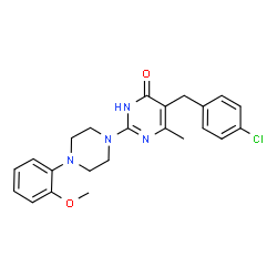 ChemSpider 2D Image | 5-(4-Chlorobenzyl)-2-[4-(2-methoxyphenyl)-1-piperazinyl]-6-methyl-4(1H)-pyrimidinone | C23H25ClN4O2