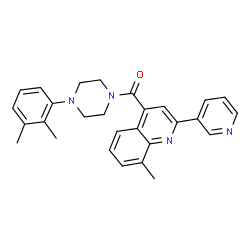 ChemSpider 2D Image | [4-(2,3-Dimethylphenyl)-1-piperazinyl][8-methyl-2-(3-pyridinyl)-4-quinolinyl]methanone | C28H28N4O
